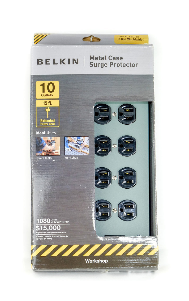 Load image into Gallery viewer, Belkin 10-Outlet Metal Surge Master with 15-Foot Cable
