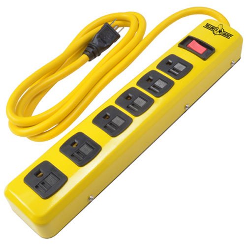 Yellow Jacket 5139N Metal Power Strip w/ 6 Outlets and 6 Foot Cord