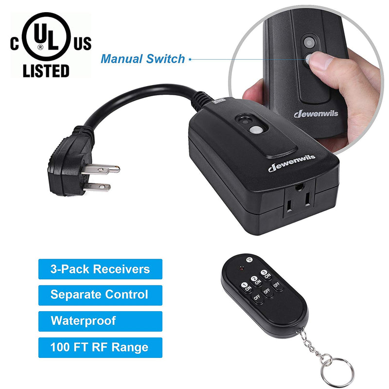 Load image into Gallery viewer, DEWENWILS Outdoor Indoor Wireless Remote Control Outlet Kit
