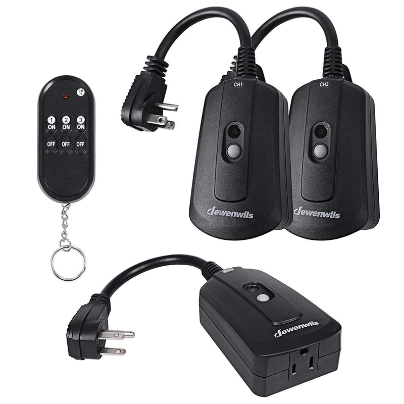 DEWENWILS Wireless Remote Control Outlet Switch Power Plug ( 1 remote + 3  plugs)